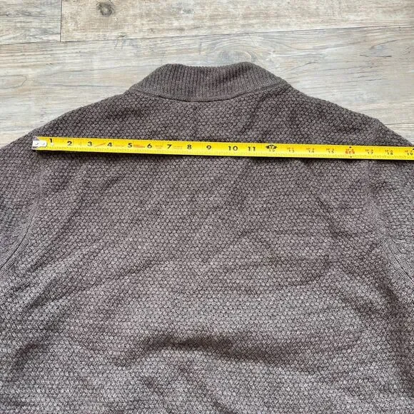 Billy Reid Merino Wool Mock Sweater $298 Gray Brown Quarter Zip XL Knit Pullover